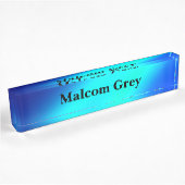 Blauw ombre maanlicht Double Stripe Naambordje