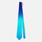 Blauw ombre maanlicht Double Stripe Stropdas (Voorkant)