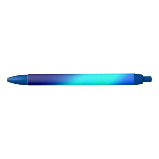 blauw ombre maanlicht Double Stripe Zwarte Inkt Pen (Voorkant)