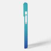 Blauw Ombre Monogram Script Modern Case-Mate iPhone Case (Achterkant / Links)