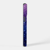 Blauw Ombre Paarse Glitter Girly iPhone 15 Case (Rechterkant)