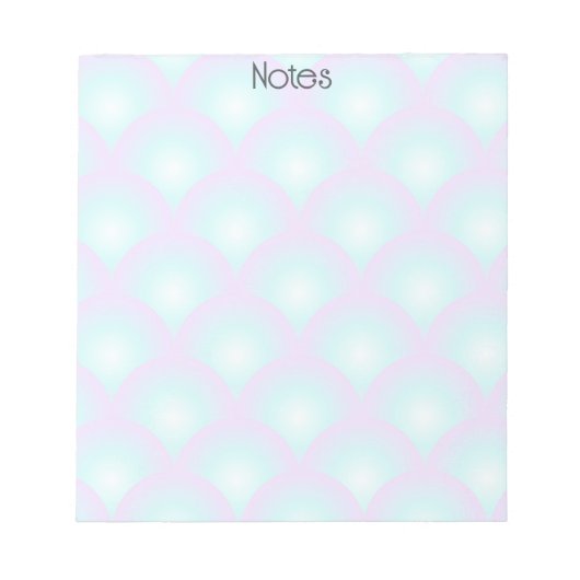 Blauw Ombre Scallop Notitieblok (Voorkant)