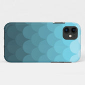 Blauw Ombre Scallop Patroon Case-Mate iPhone Case (Achterkant (horizontaal))