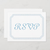 Blauw omcirkelde Ticket RSVP Briefkaart (Voorkant / Achterkant)