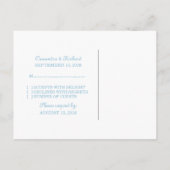 Blauw omcirkelde Ticket RSVP Briefkaart (Achterkant)