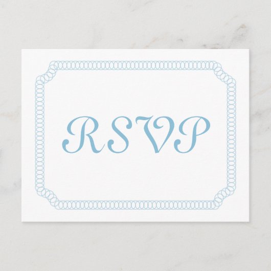 Blauw omcirkelde Ticket RSVP Briefkaart (Voorkant)