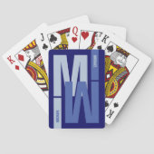 Blauw omgekeerd monogram van het eerste Initiaal Pokerkaarten (Achterkant)