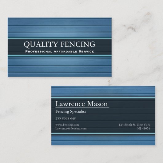 Blauw omheining/instapend Visitekaartje (Voorkant / Achterkant)