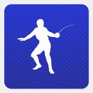 Blauw omheining vierkante sticker