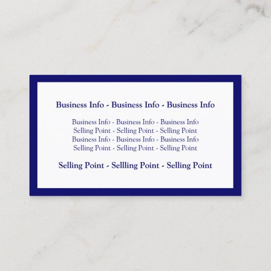 Blauw omlijst visitekaartje (Achterkant)