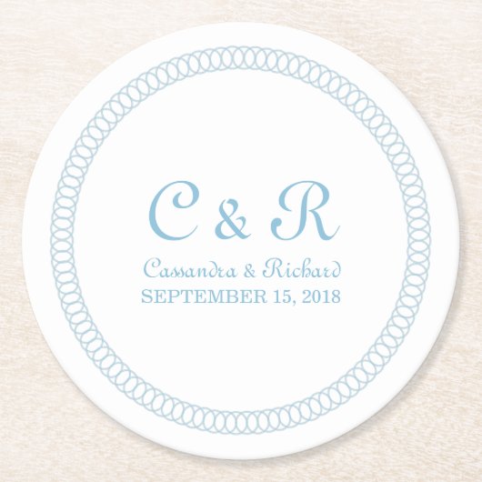 Blauw omringd rond papier Onderzetters (Voorkant)