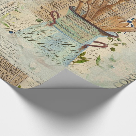  blauw omslagpapier cadeaupapier (Hoek)