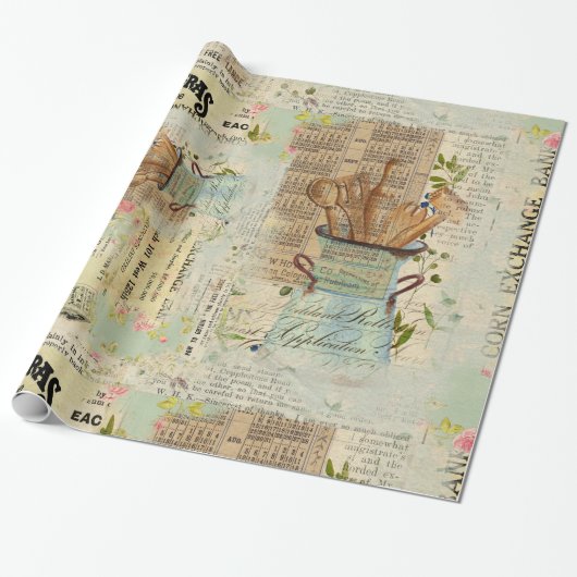 blauw omslagpapier cadeaupapier (Uitgerold)