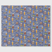 Blauw omslagpapier voor bierstijlen cadeaupapier (Vlak)