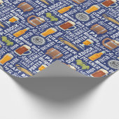 Blauw omslagpapier voor bierstijlen cadeaupapier (Hoek)