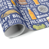 Blauw omslagpapier voor bierstijlen cadeaupapier (Rol Hoek)