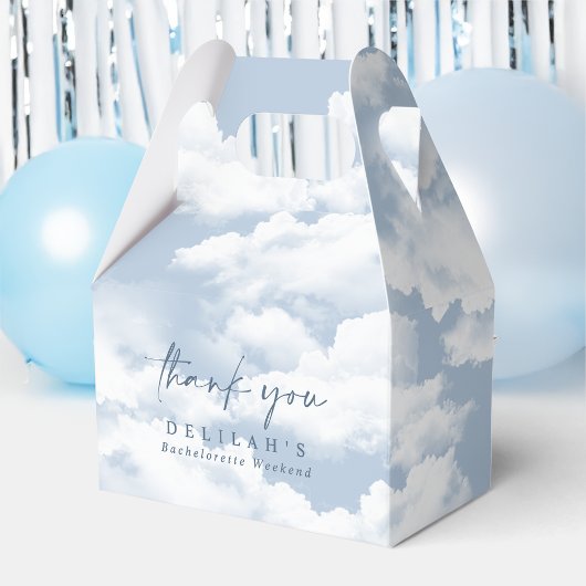 Blauw "On Cloud Nine" vrijgezellenweekend Gable Bedankdoosjes