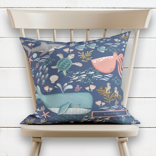 Blauw onder de naam Waterverf Ocean Animals van he Kussen