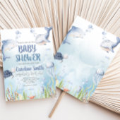 Blauw onder de zee baby shower kaart