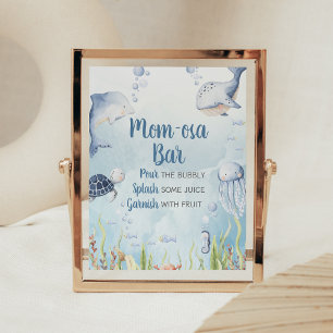Blauw Onder de Zee Baby Shower Welkomstbord Poster