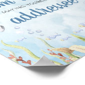 Blauw onder de zee douche envelop station bord poster (Hoek)