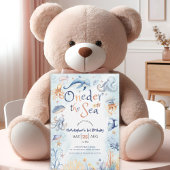 Blauw Onder de zee jongens 1e verjaardagsuitnodigi Kaart