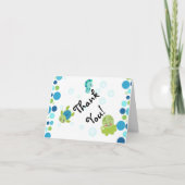 Blauw onder het baby shower van het zee dank je ka bedankkaart (Voorkant)