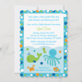 Blauw onder het Baby shower Zee Kaart (Voorkant)