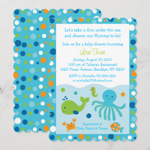 Blauw onder het Baby shower Zee Kaart