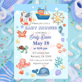 Blauw Onder het Zee Baby Boy Shower Kaart