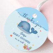 Blauw Onder het Zee Baby Boy Shower Whale Bedankjes Labels