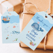 Blauw Onder het Zee Baby Boy Shower Whale Cadeaulabel