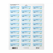 Blauw Onder het Zee Baby Boy Shower Whale Etiket (Full Sheet)