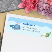 Blauw Onder het Zee Baby Boy Shower Whale Etiket