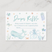 Blauw Onder het Zee Baby shower Luier Raffle Informatiekaartje (Voorkant)