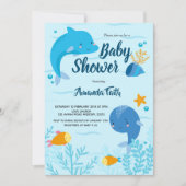 Blauw Onder het Zee Baby shower voor jongen Kaart (Voorkant)