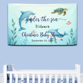 Blauw onder het Zee Baby shower Welkom Spandoek