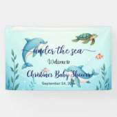 Blauw onder het Zee Baby shower Welkom Spandoek (Horizontaal)