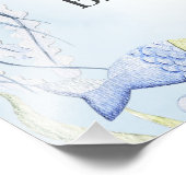 Blauw onder het Zee Creatures boys Baby shower Sig Foto Afdruk (Hoek)