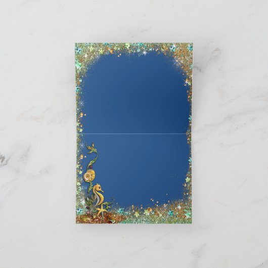 Blauw onder het Zee Dank u Bedankkaart (Binnen)