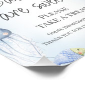 Blauw Onder het Zee Jongens Baby shower Tafelteken Foto Afdruk (Hoek)