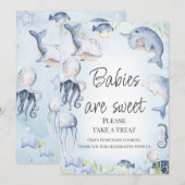 Blauw Onder het Zee Jongens Baby shower Tafelteken Kaart (Voorkant / Achterkant)
