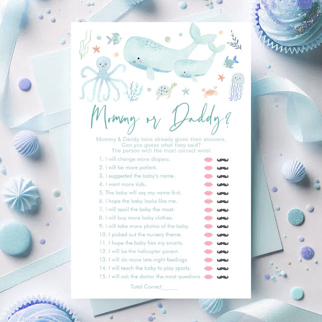 Blauw onder het Zee mama of papa spel (Creator heeft geüpload)