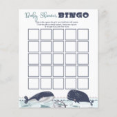 Blauw onder het Zee Ocean Theme Baby shower Bingo  (Voorkant)