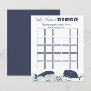 Blauw onder het Zee Ocean Theme Baby shower Bingo 