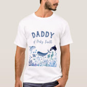 Blauw Onder het Zee Papa van Baby Boy T-shirt (Voorkant)