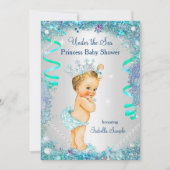 Blauw onder het Zee Princess Baby shower Blonde Kaart (Voorkant)