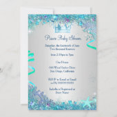 Blauw onder het Zee prins Baby shower Brunette Boy Kaart (Achterkant)