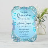 Blauw onder het Zee Quinceanera 15e verjaardag Kaart (Staand voorkant)
