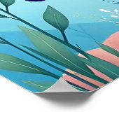 Blauw onder het Zee Verjaardagsfeest Welkom Poster (Hoek)